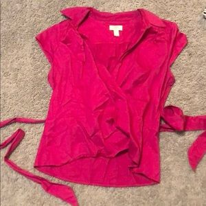 Pink Ann Taylor wrap shirt